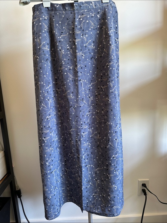 initiatives Dresses & Skirts - Women's Blue Floral Maxi Skirt – Elegant A-Line Style